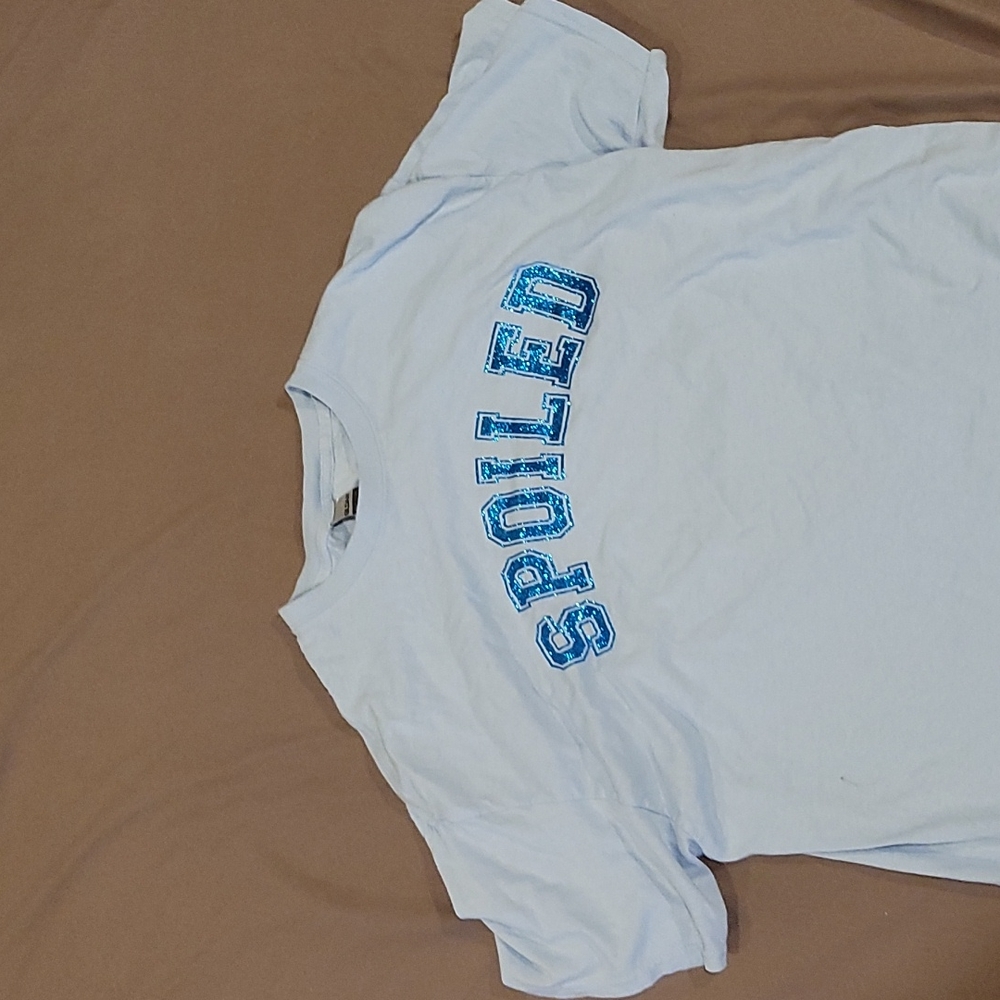 Blue spoiled graphic tee